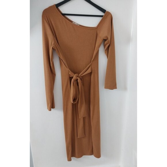 Carole Christian Dresses & Skirts - Carole Christian Orange Asymmetrical Shoulder Bodycon Maxi Dress Sz L